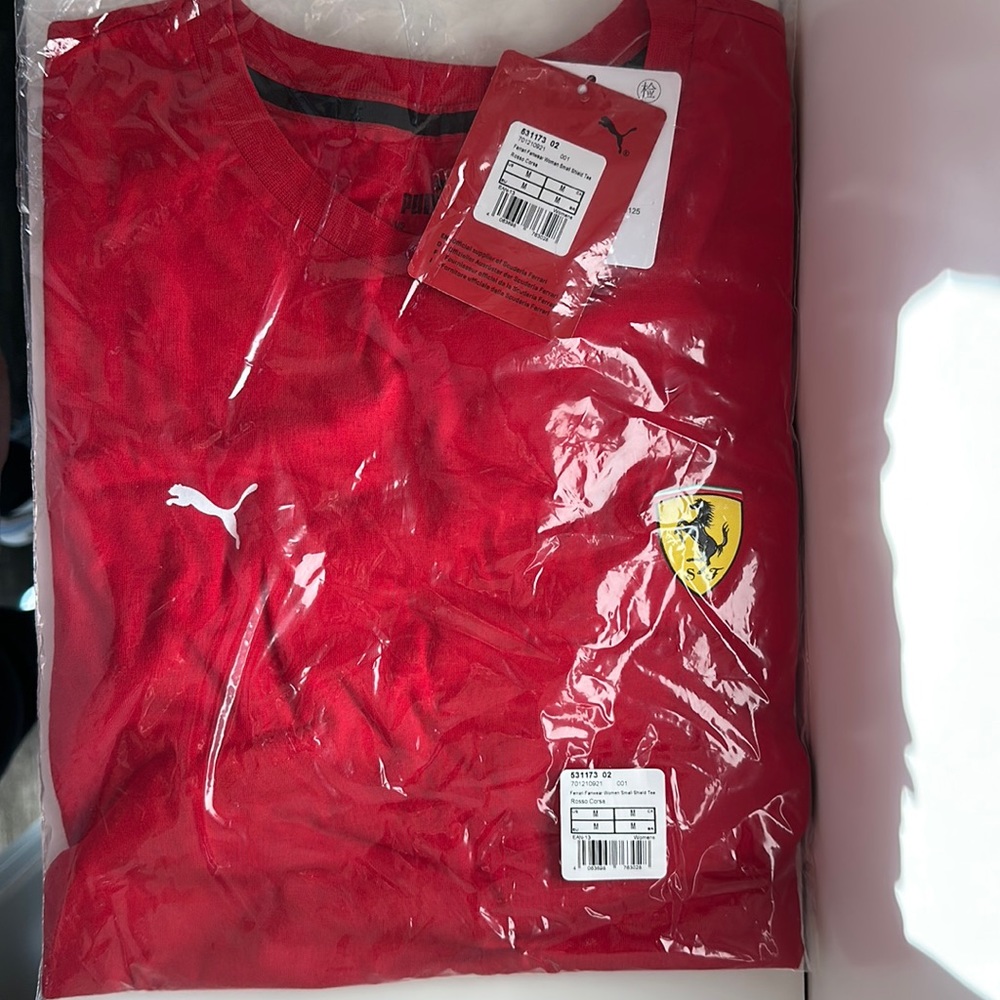 Ferrari Tee. Red. Size medium. New with tags.
